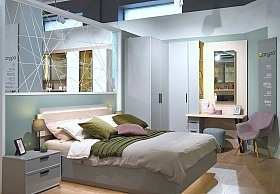 Кровать двуспальная Chelsea,Rimini серая с подъемным механизмом 180х200