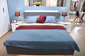 Кровать двуспальная Chelsea,Rimini белая с подъемным механизмом 160х200